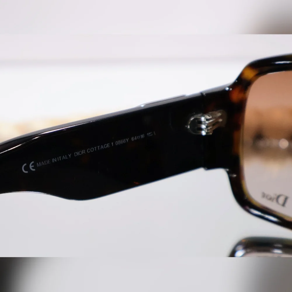 Christian Dior Vintage Y2K Tortoise Shell Sunglasses Silver Logo Authentic